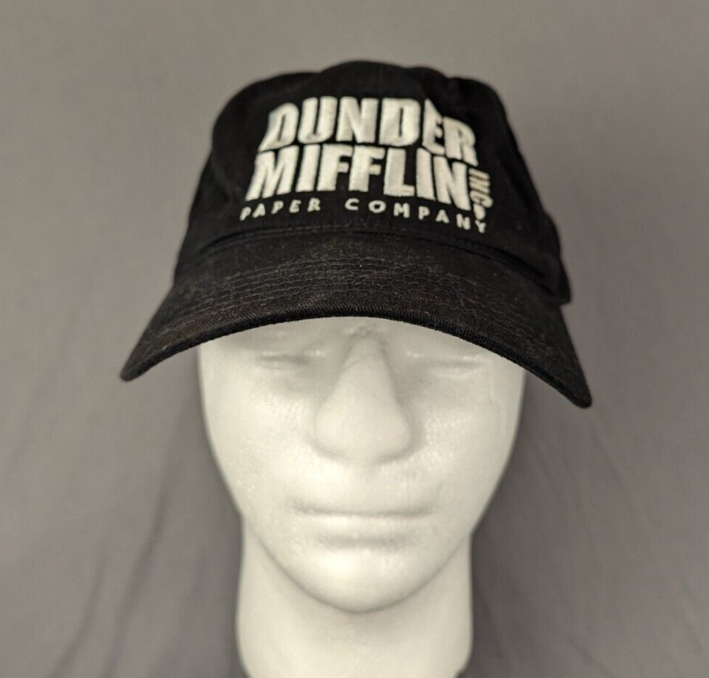 The Office Hat  One Size Black Strap Back Dunder Mifflin Adjustable Cap